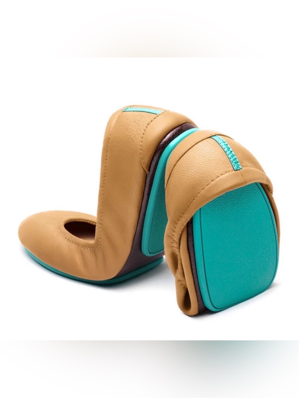 Tieks Women’s Camel Leather Foldable Ballet Flats Size 6